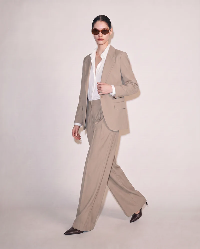 Giacca monopetto con vestibilità regolare - Beige