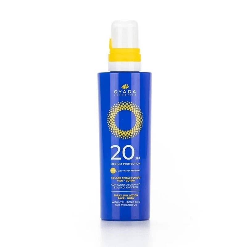 Solare spray viso corpo spf20, 200 ml - Gyada Cosmetics