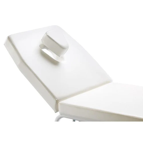 Lettino da Massaggio a in Acciaio con Schienale Regolabile in Ecopelle Bianco