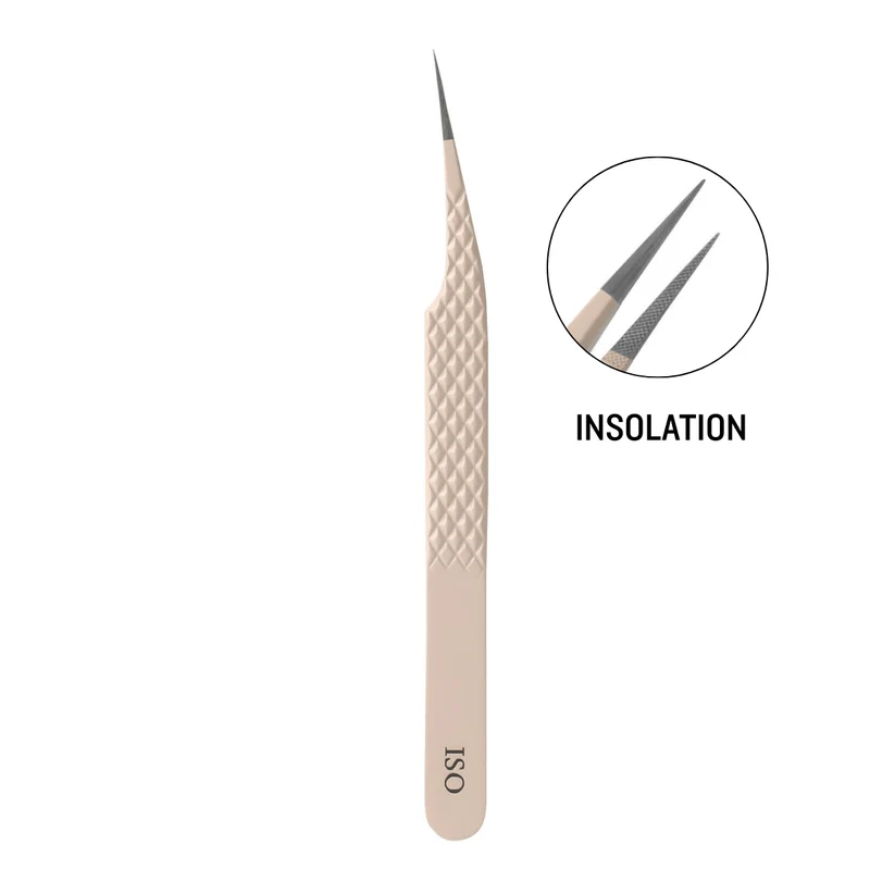 Insolation Nude Color Fiber Tweezers For Eyelash Extension