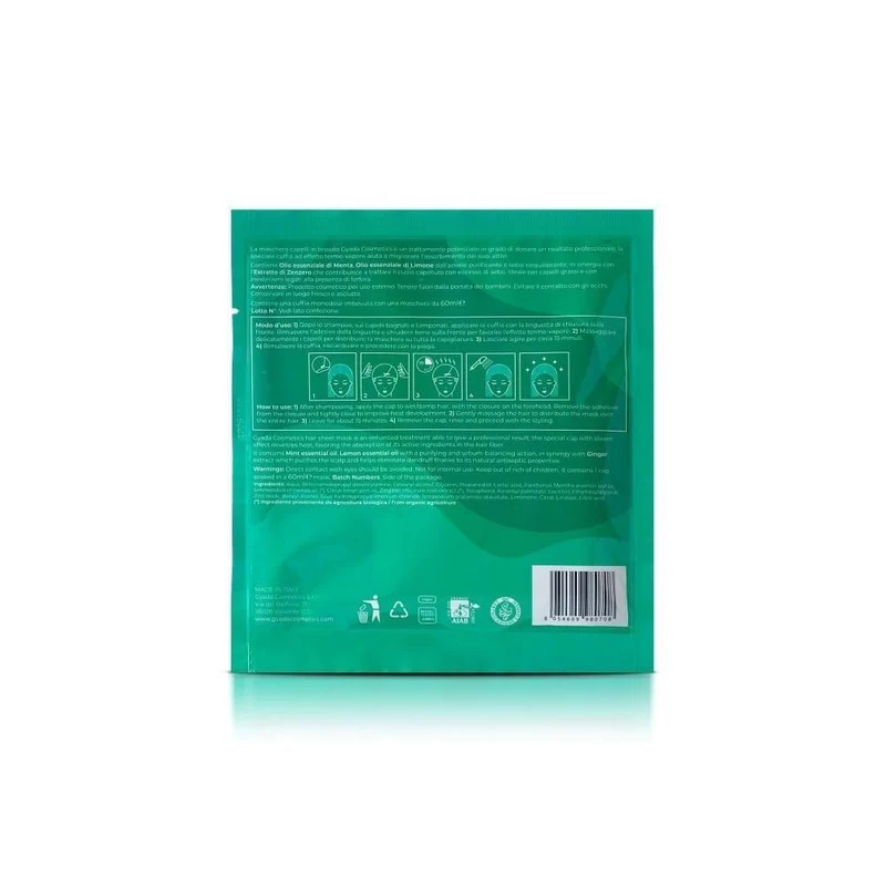 Maschera Capelli in tessuto purificante e antiforfora N.5, 1 pz -Gyada cosmetics