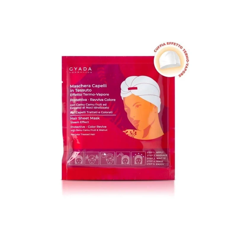 Maschera capelli in tessuto protettiva e ravviva colore N.4, 1 pz - Gyada Cosmetics