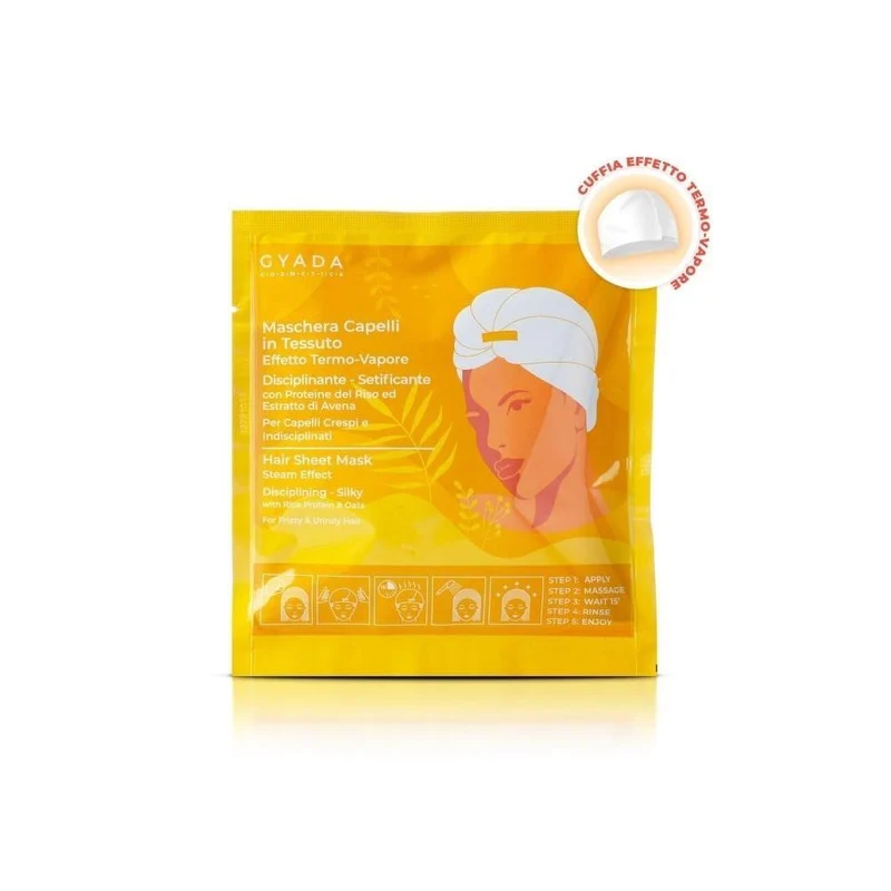 Maschera capelli in tessuto disciplinante e setificante N.3, 1 pz - Gyada Cosmetics