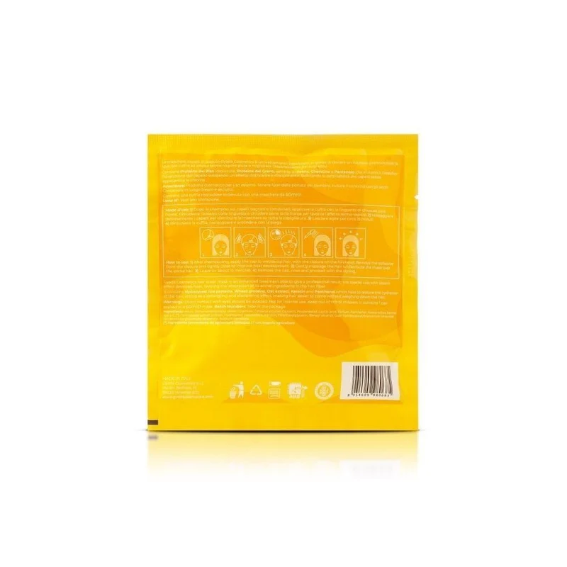 Maschera capelli in tessuto disciplinante e setificante N.3, 1 pz - Gyada Cosmetics