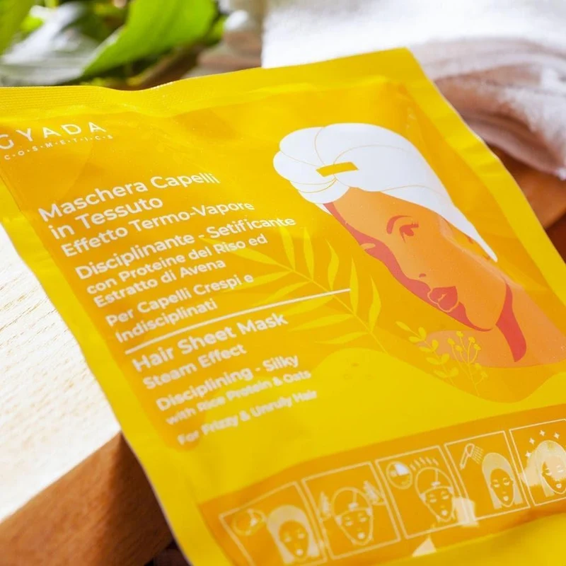 Maschera capelli in tessuto disciplinante e setificante N.3, 1 pz - Gyada Cosmetics