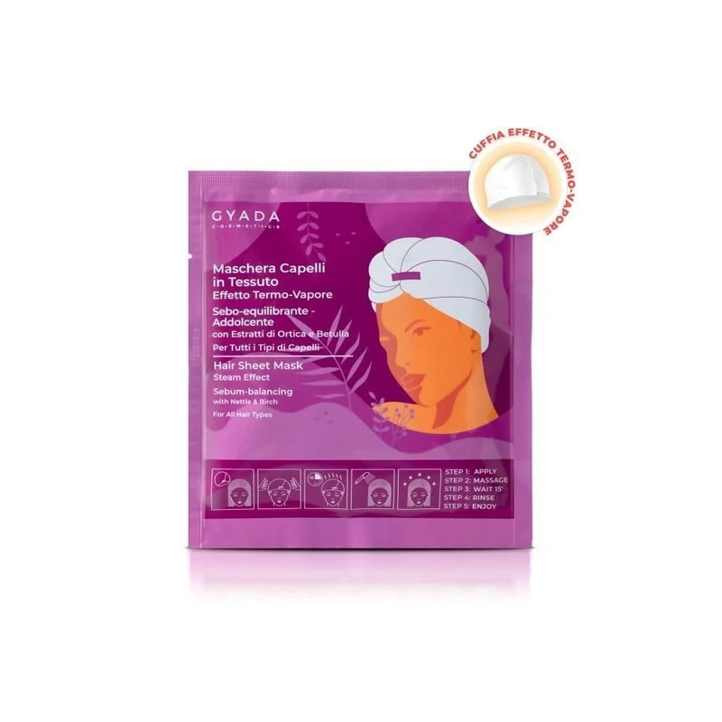 Maschera Capelli in tessuto seboequilibrante e addolcente N.2, 1 pz - Gyada Cosmetics