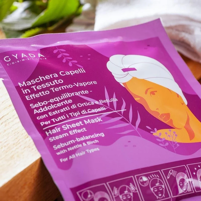 Maschera Capelli in tessuto seboequilibrante e addolcente N.2, 1 pz - Gyada Cosmetics