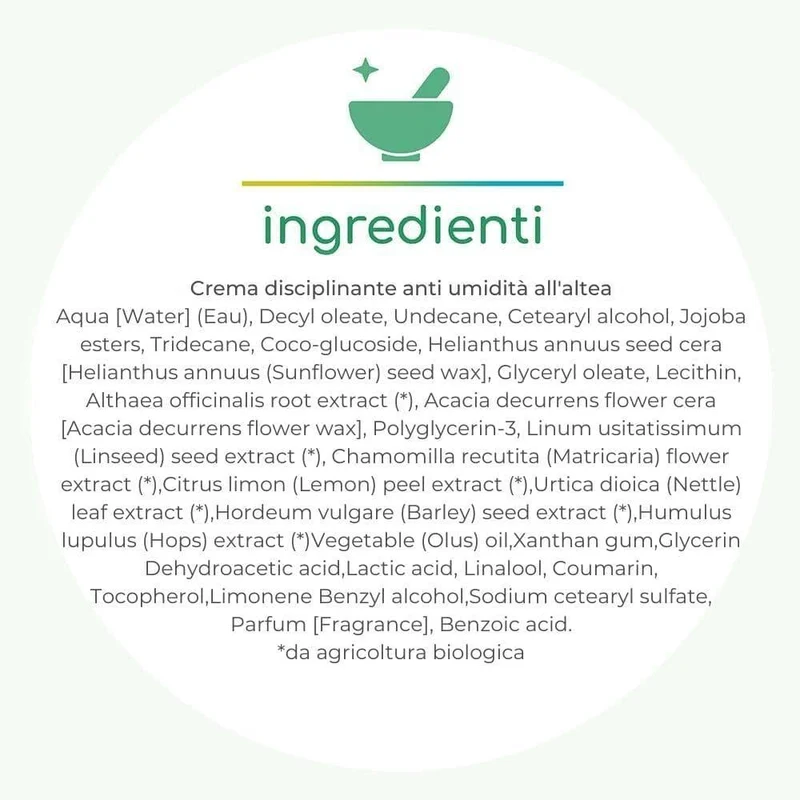 Crema disciplinante anti umidità all'altea, 100 ml - Maternatura