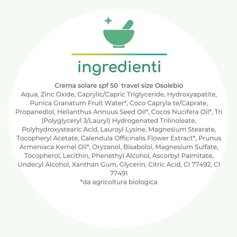 Crema solare spf 50 travel size Osolebio, 40 ml - La Saponaria