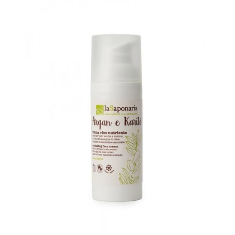 Crema viso nutriente con argan e karitè, 50 ml - La Saponaria