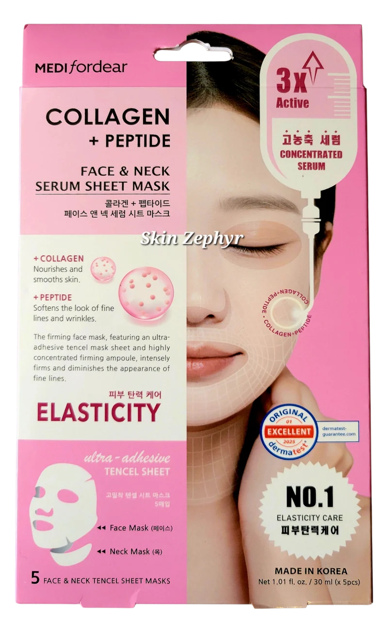 Medifordear Collagen + Peptide Face & Neck Serum Sheet Mask