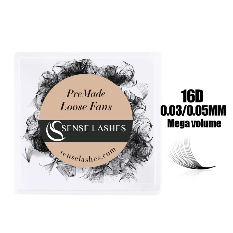 16D Handmade Loose Premade Fans Pointy Base(500 Fans)