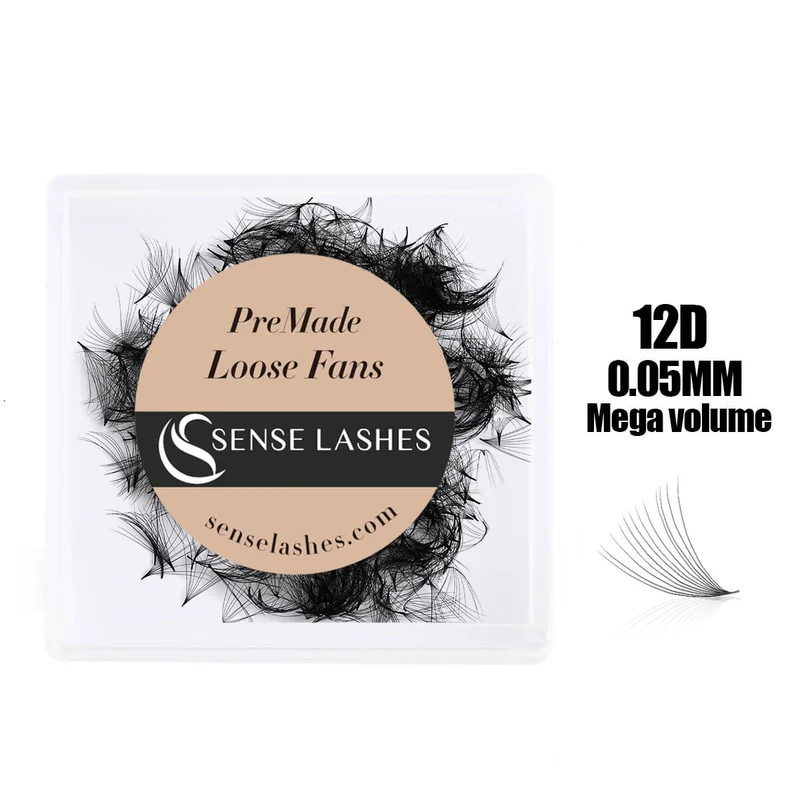 12D Handmade Loose Premade Fans Pointy Base(500 Fans)