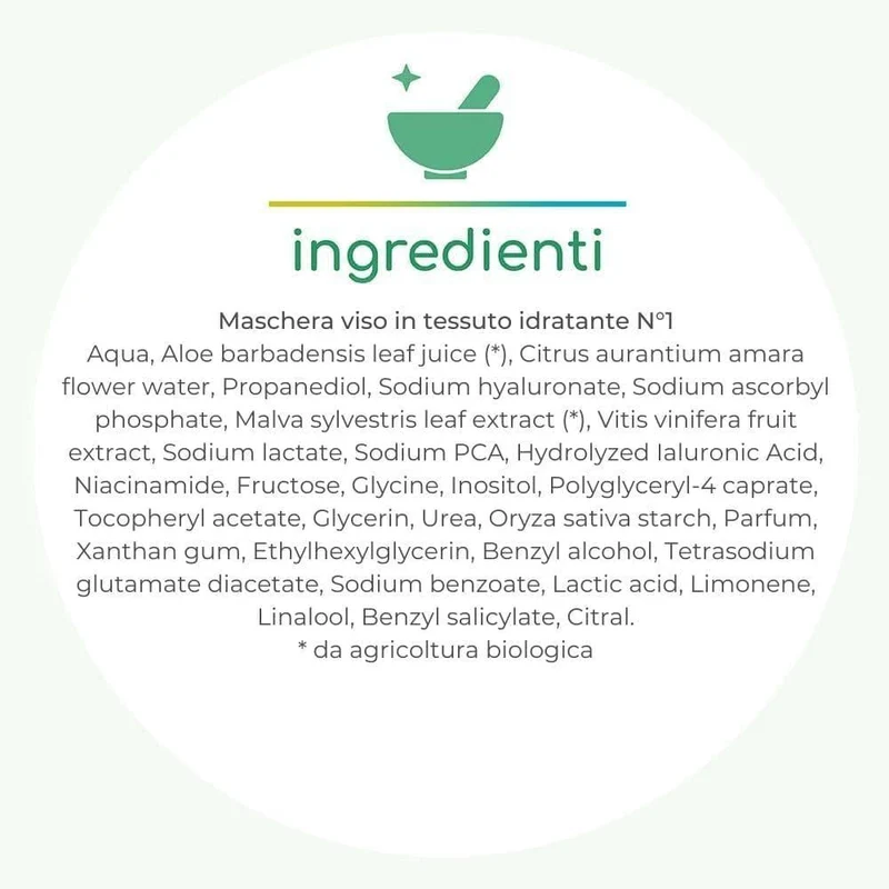 Maschera viso in tessuto N°1 idratante, 1 pz - Gyada Cosmetics