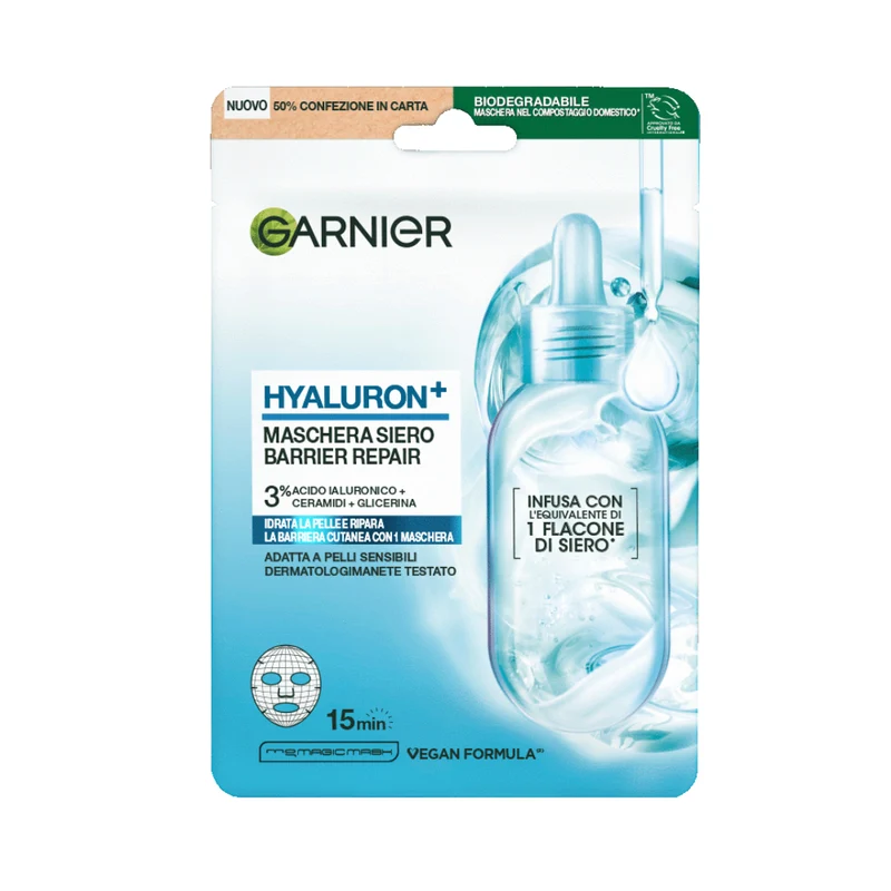 Garnier Maschera Siero Ialuronic Idratante e Riparatrice