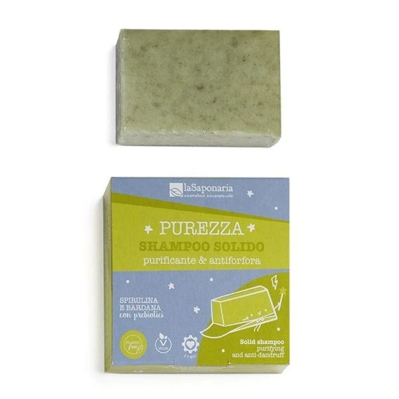 Purezza shampoo solido purificante e antiforfora, 50 g - La Saponaria