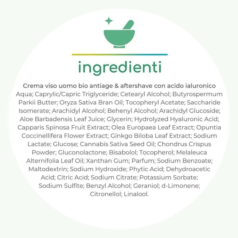 Crema viso uomo bio antiage e aftershave, 50 ml - Verdesativa