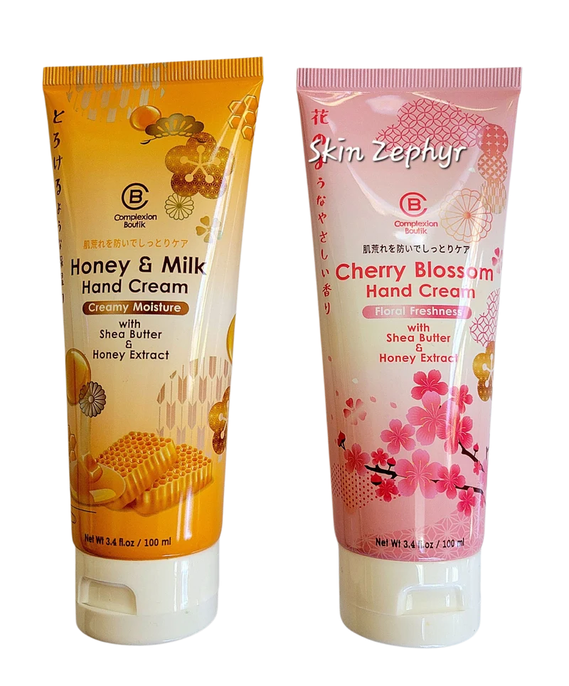 Complexion Boutik Hand Cream Set: Honey & Milk, Cherry Blossom