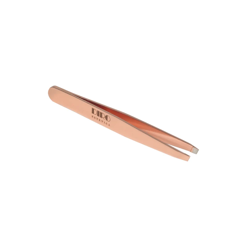 Pinzetta in Acciaio Inox Punta Obliqua Oro Rosa