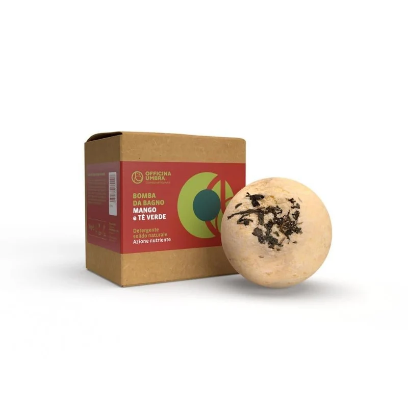 Bomba da bagno bio nutriente con mango e tè verde, 100 gr - Officina Umbra