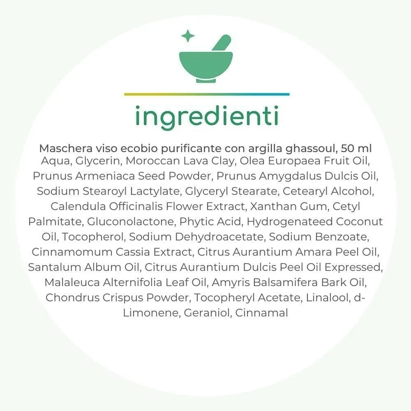 Maschera viso purificante con argilla ghassoul, 50 ml - Tea Natura