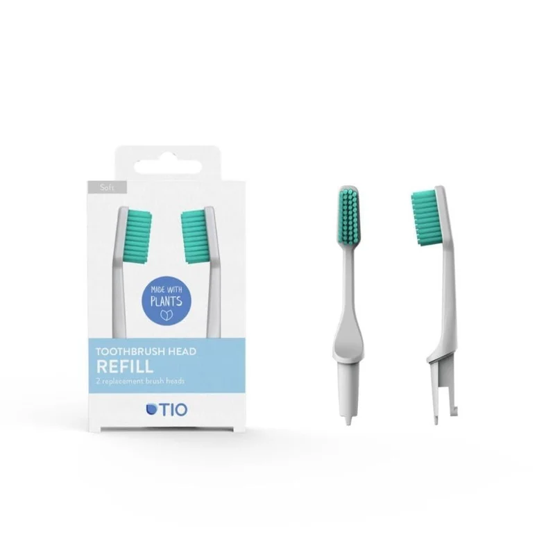 Testine di ricambio per spazzolino TIO, setole morbide, grigio, 2 pz - Tio