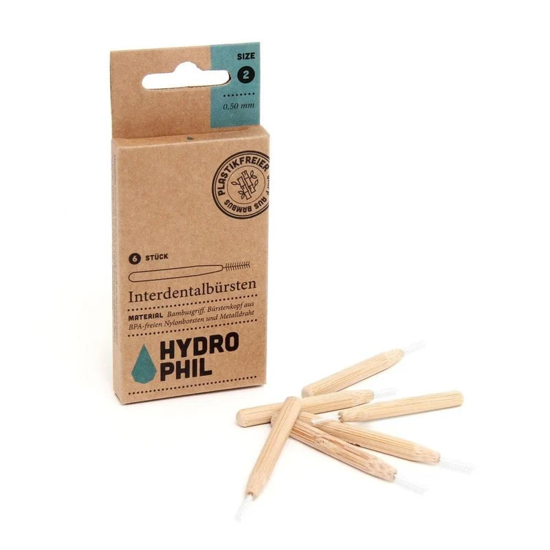 Scovolino interdentale in bamboo 0,50 mm, taglia 2 - Hydrophil