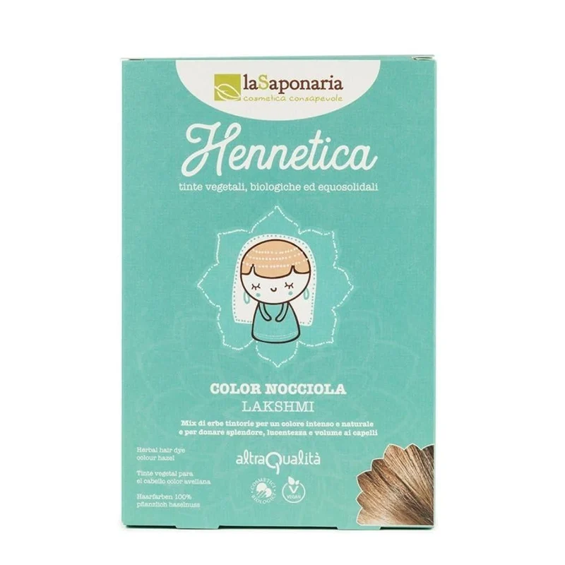 Tinta vegetale nocciola lakshmi Hennetica, 100 g - La Saponaria