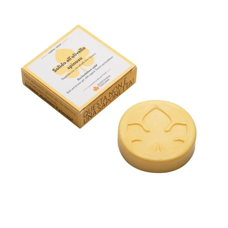 Bagnodoccia solido all'olivello spinoso, 80 g - Biofficina Toscana