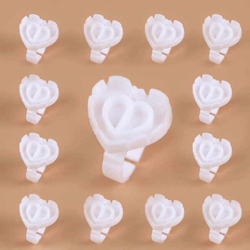 Heart Double Disposable Glue Rings | 100 Pcs