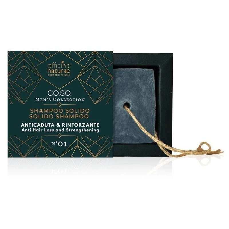 Shampoo solido uomo anticaduta e rinforzante CO.SO., 50 g - Officina Naturae