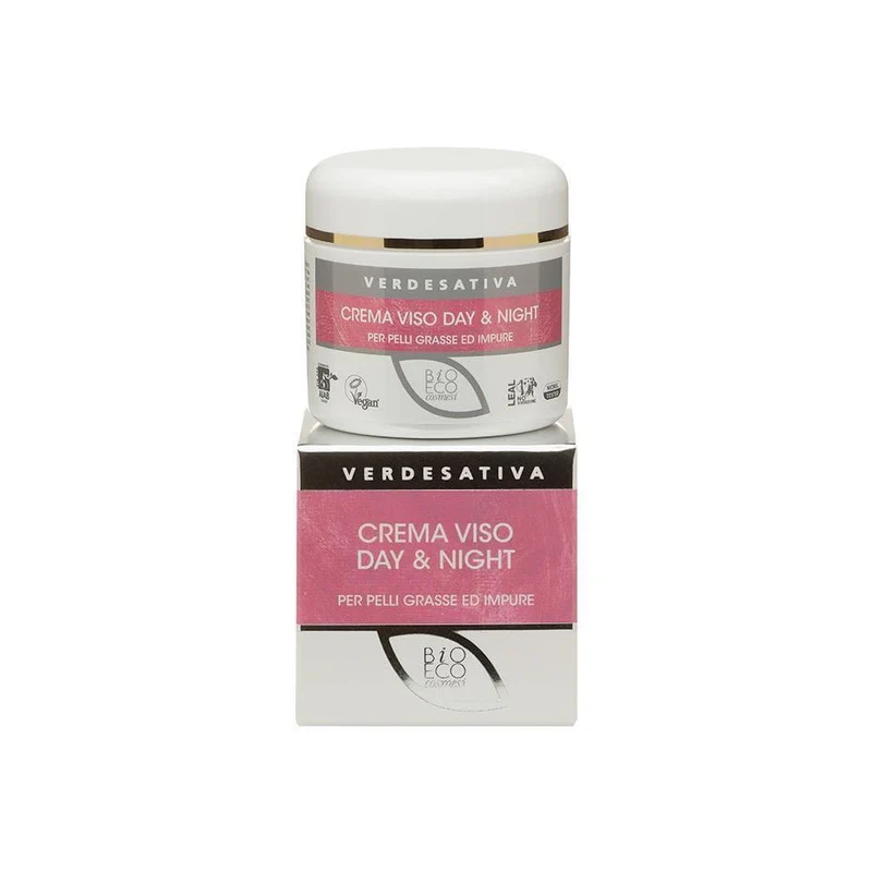 Crema viso day e night per pelli grasse ed impure, 50 ml - Verdesativa