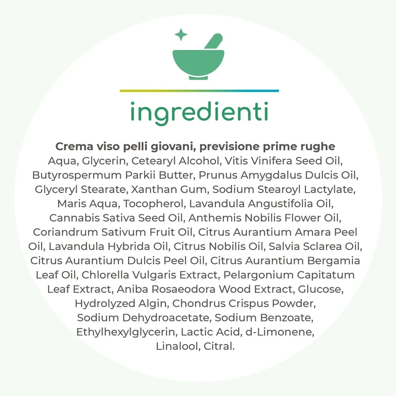 Crema viso pelli giovani prevenzione prime rughe, 50 ml - Verdesativa