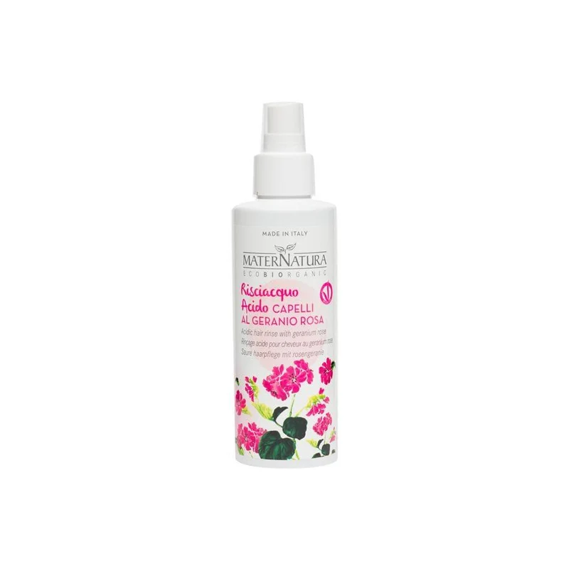 Risciacquo acido per capelli al geranio rosa, 150 ml - Maternatura