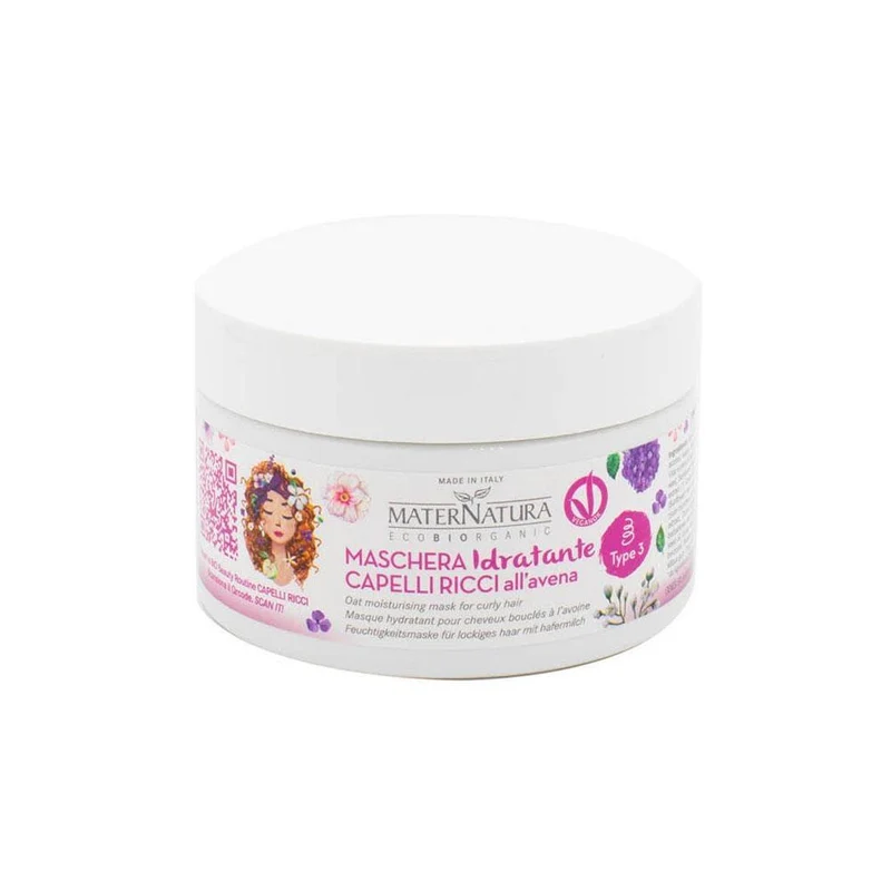 Maschera idratante per capelli ricci all’avena, 200 ml - Maternatura