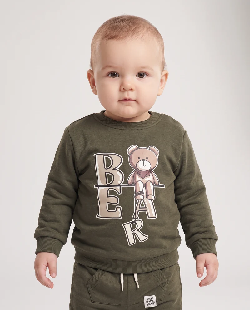 Pantafitness Jogger in felpa con etichetta - Verde militare