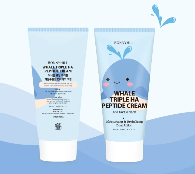Bonnyhill Whale Triple Hyaluronic Acid Peptide Cream for Face and Neck