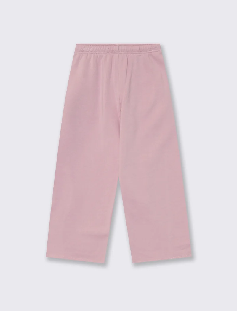 Jogger garzato da bambina gamba ampia - Rosa polvere