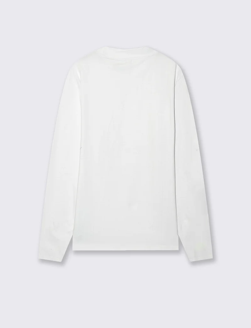 T-shirt lupetto maniche lunghe slim fit - Bianco