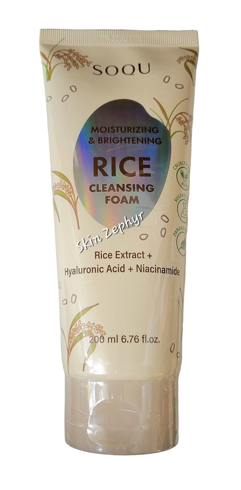 Soqu Moisturizing and Brightening Rice Cleansing Foam