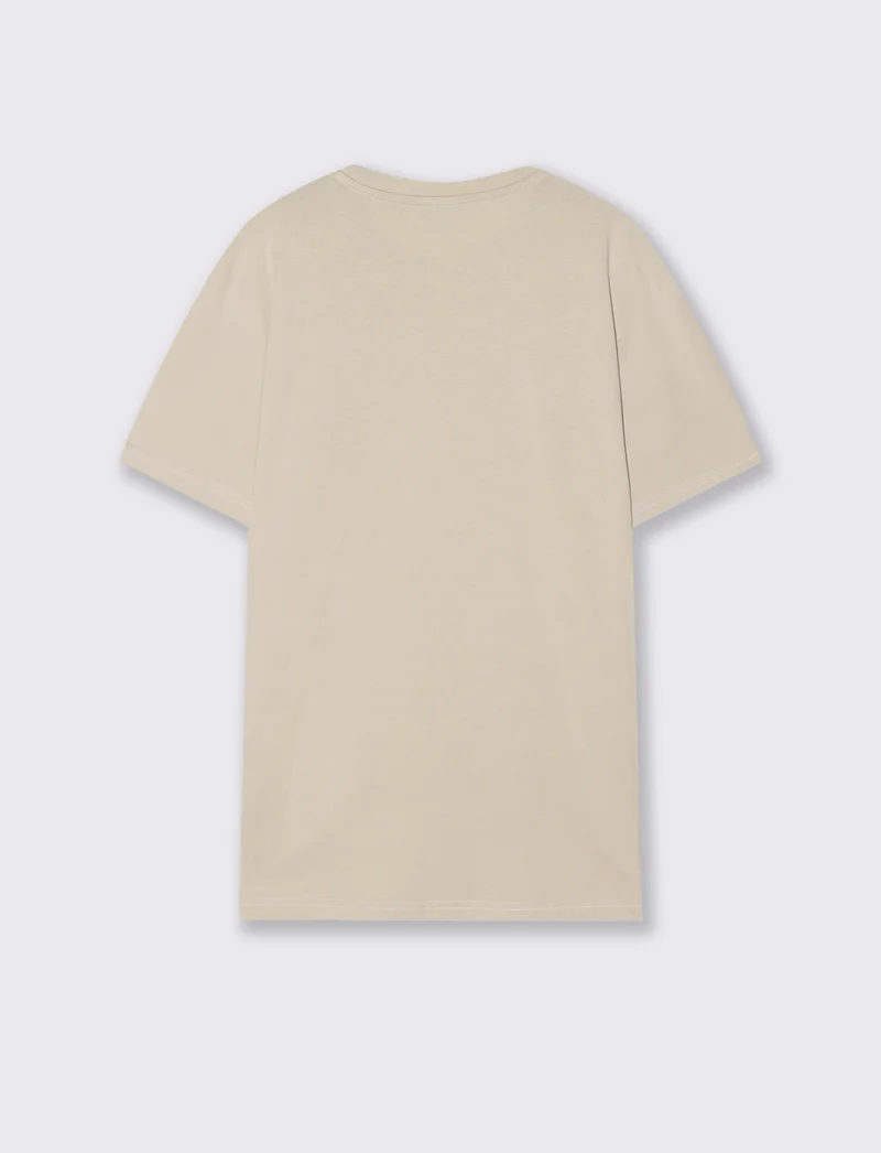 T-shirt cotone girocollo stampa contrasto - Grigio ghiaccio