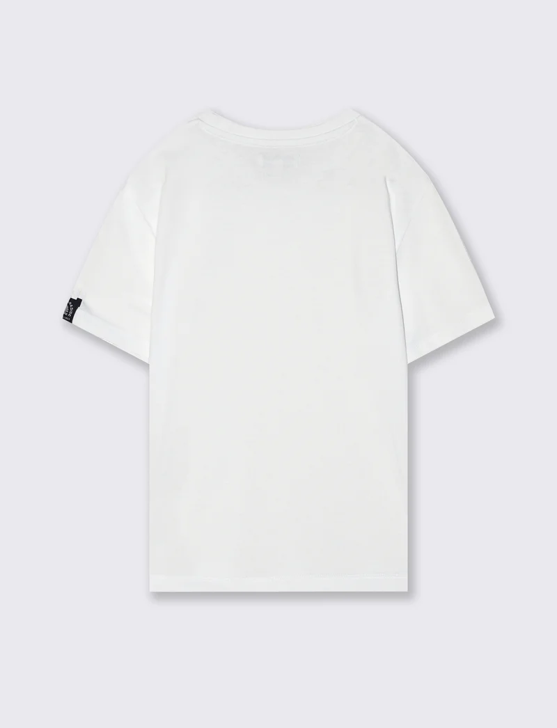 T-shirt mezza manica in cotone tinta unita - Bianco