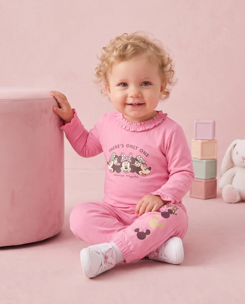 T shirt Minnie con rouches al collo - Fuxia azalea