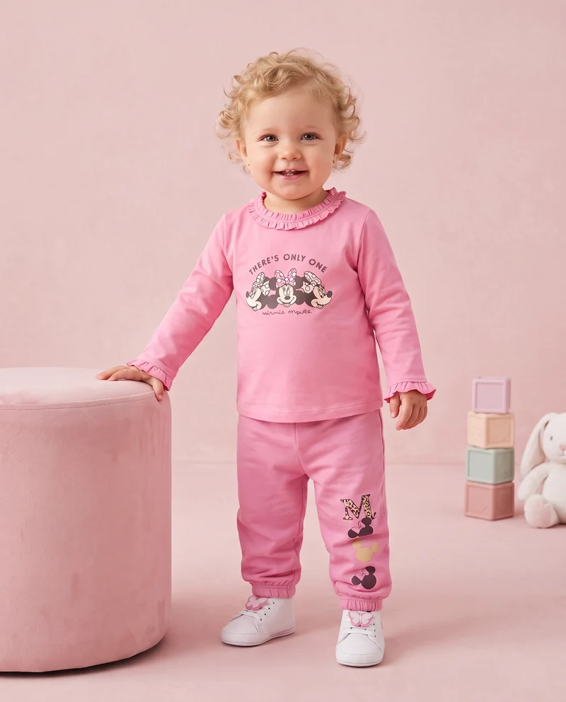 T shirt Minnie con rouches al collo - Fuxia azalea
