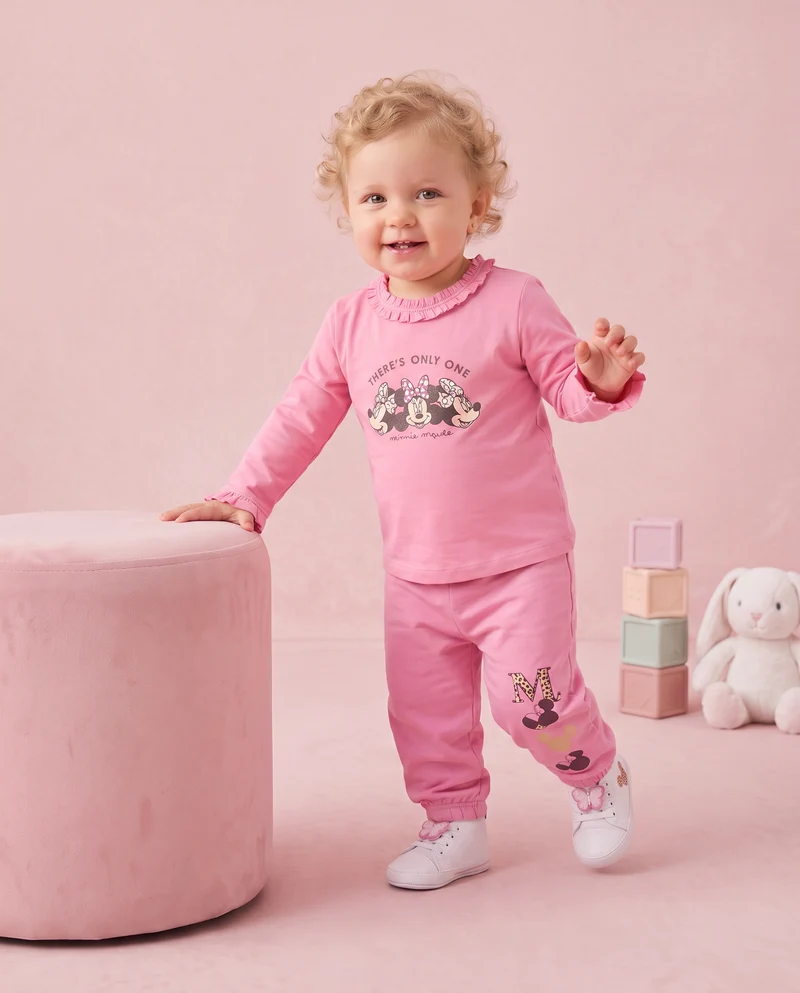 T shirt Minnie con rouches al collo - Fuxia azalea