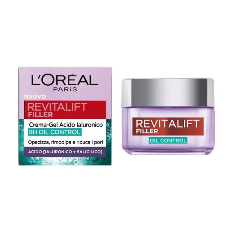 L'Oréal Paris - Revitalift Filler - Crema-Gel Acido Ialuronico - 8H Oil Control - Opacizza Rimpolpa & Riduce I Pori - Acido [Ialuronico + Salicilico]