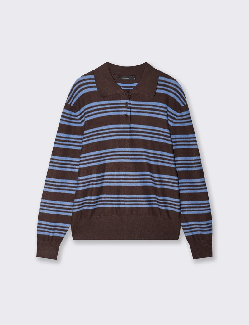Maglia manica lunga con colletto elegante - var 1