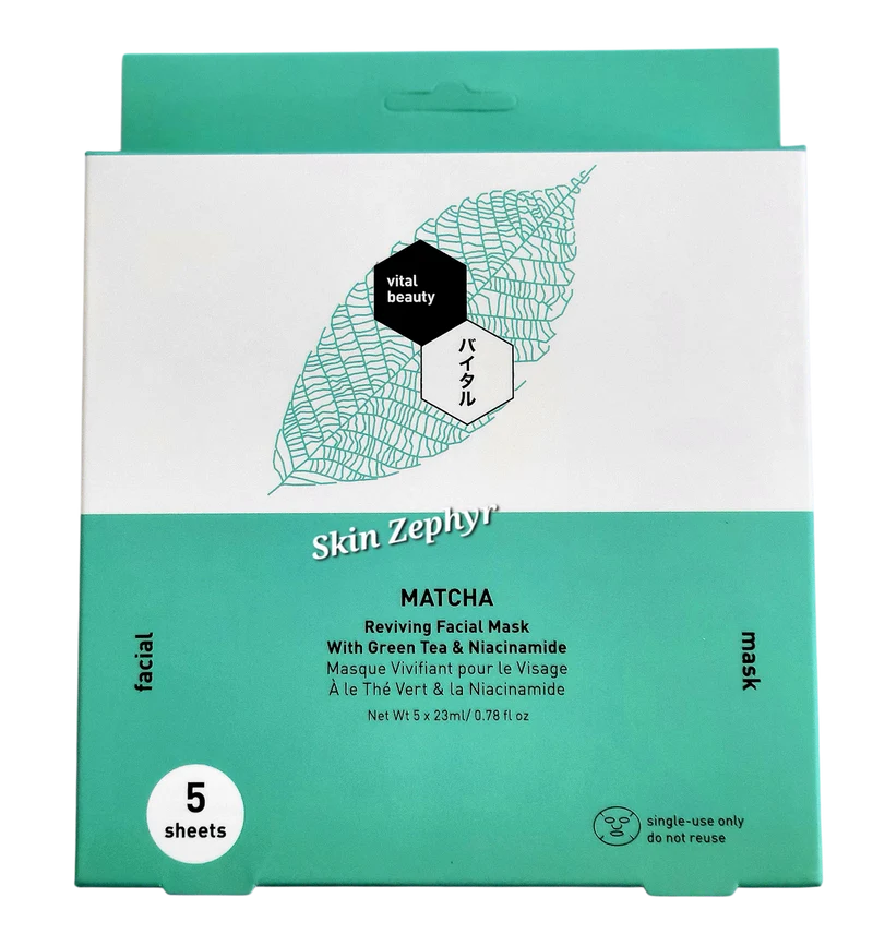 Vital Beauty Matcha Reviving Facial Mask with Green Tea & Niacinamide