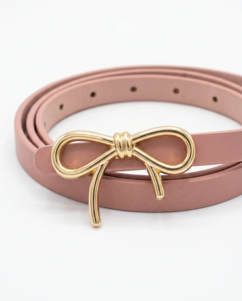 Cintura fibbia fiocco 1 cm elegante - Rosa
