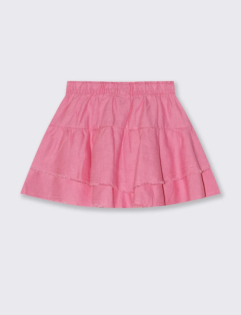 Gonna in misto lino con pantaloncino interno - Rosa big bubble